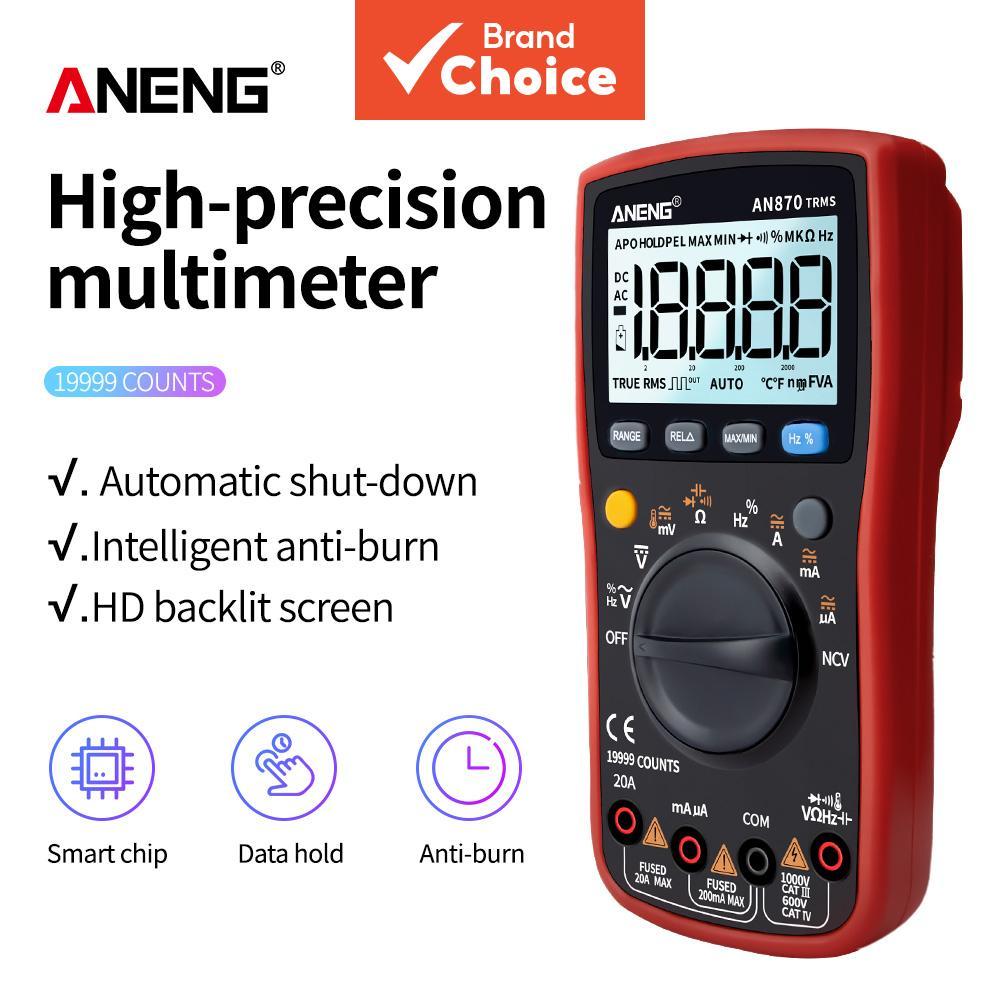 ANENG AN870 19999 contagens Manual do Multímetro Digital True RMS Auto-Faixa NCV AC DC Volt Corrente Resistência