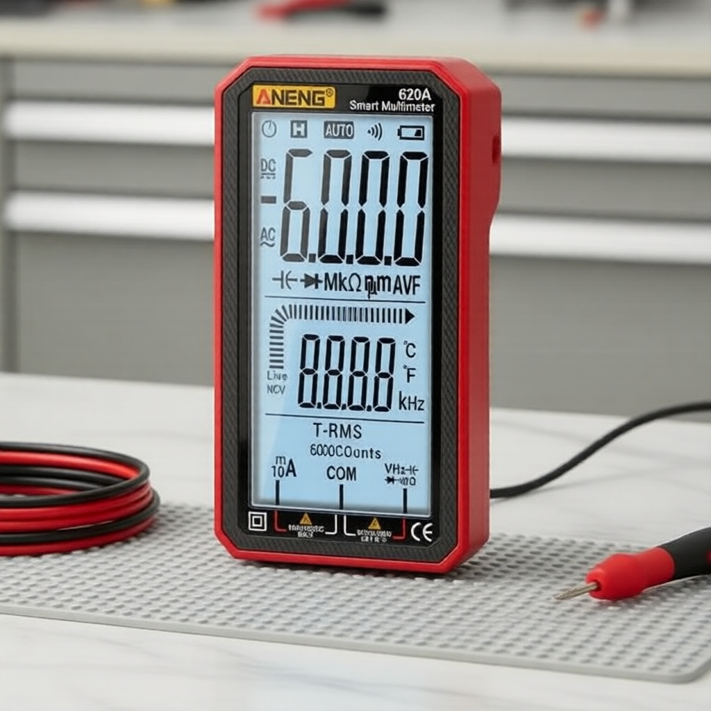 Multímetro Digital Ultra-Leve ANENG 620A 6000-Contagens True RMS Auto-Faixa AC/DC Capacitância NCV Medidor de Tensão