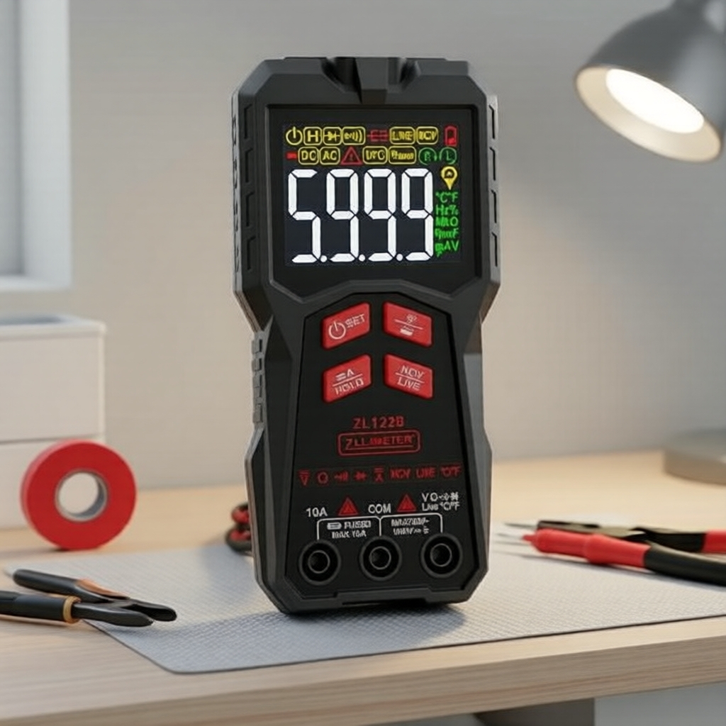 ZL122 Multímetro Digital Ultra Fino 4000 Contagens Auto Faixa com Teste de Fio Vivo NCV LCD彩屏