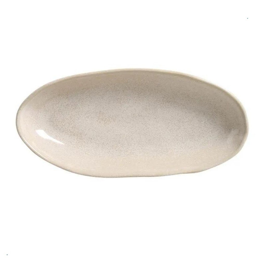 Travessa Oval Funda Stoneware Orgânica Latte Porto Brasil 32x16