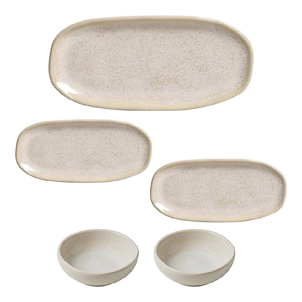 Kit Petisqueira 3 Travessas E 2 Ramequins Cerâmica Stoneware Latte Charme Na Sua Mesa Posta