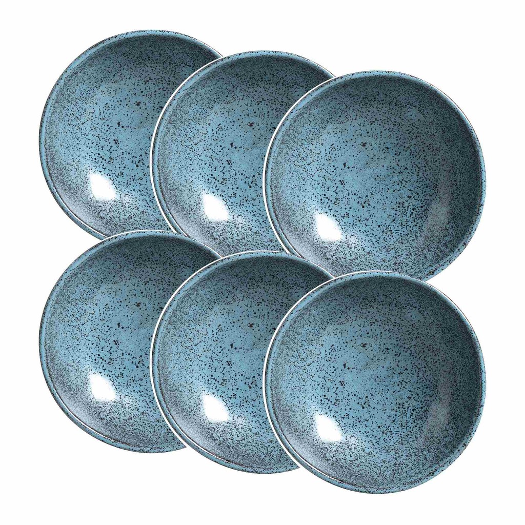 Conjunto de 6 Pratos Fundo Stoneware Bio Night Sky 22cm - Porto Brasil