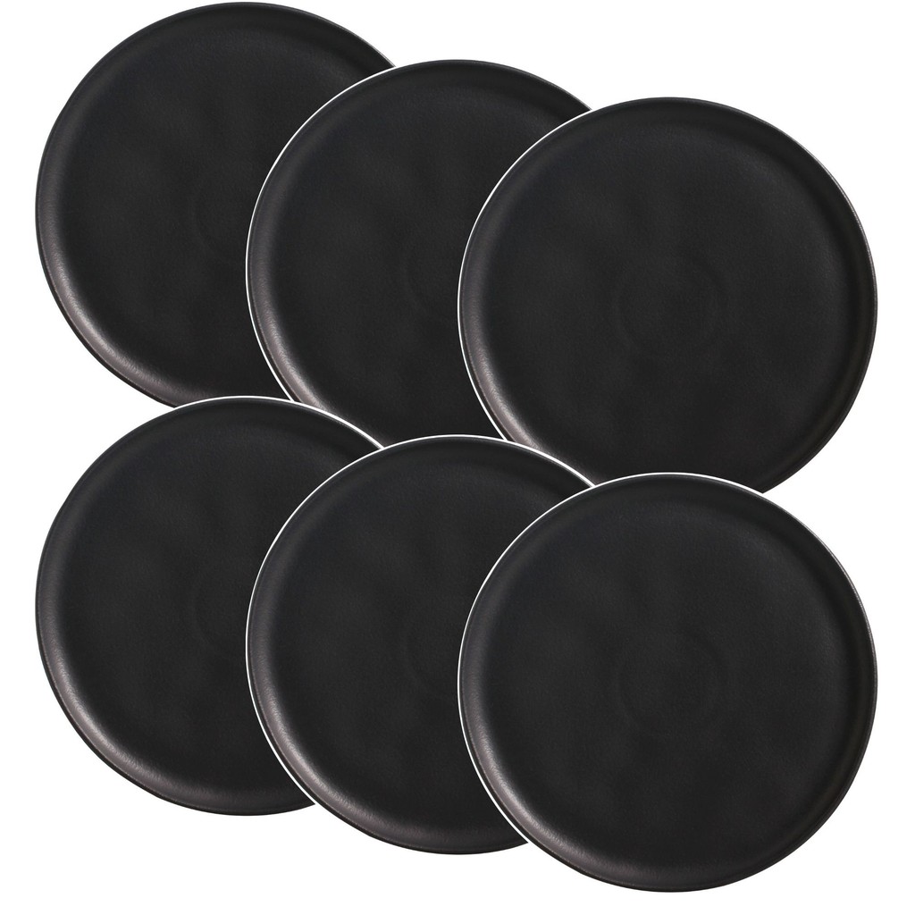 Conjunto de 6 Pratos Raso Stoneware Bio Preto Matte 27cm - Porto Brasil