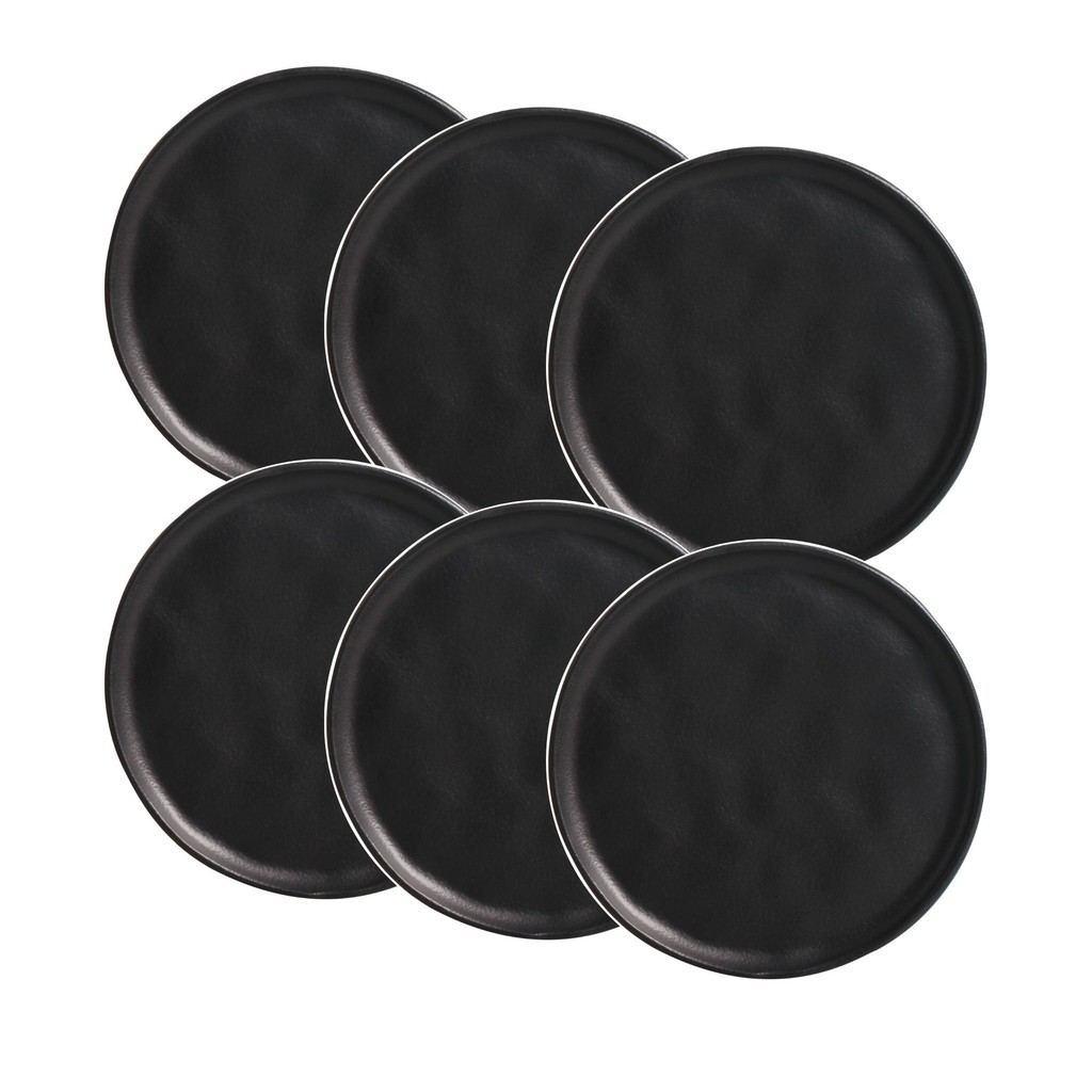 Conjunto de 6 Pratos Sobremesa Stoneware Bio Preto Matte 21cm - Porto Brasil