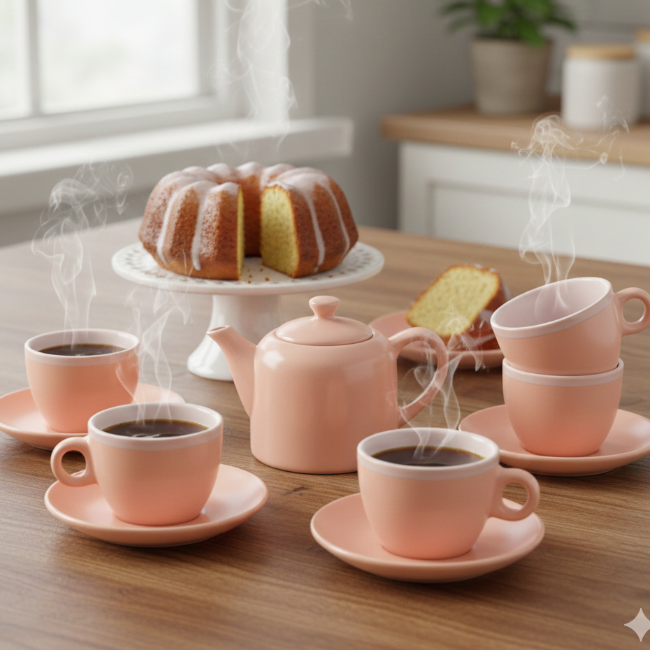 Conjunto de Xícaras e Pires Classic 8 Peças 100ml Mai Home