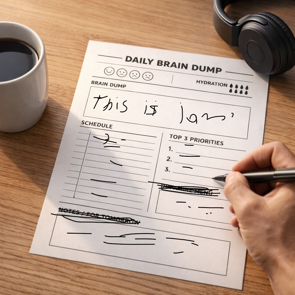 printable ADHD Daily Planner | Brain Dump Worksheet for Focus & Clarity