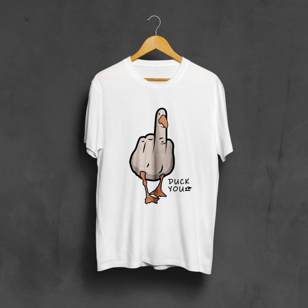 Camiseta Streetwear Estampa DuckYou Branca Algodão Masculina Homem Estampada Duck Pato Lançamento