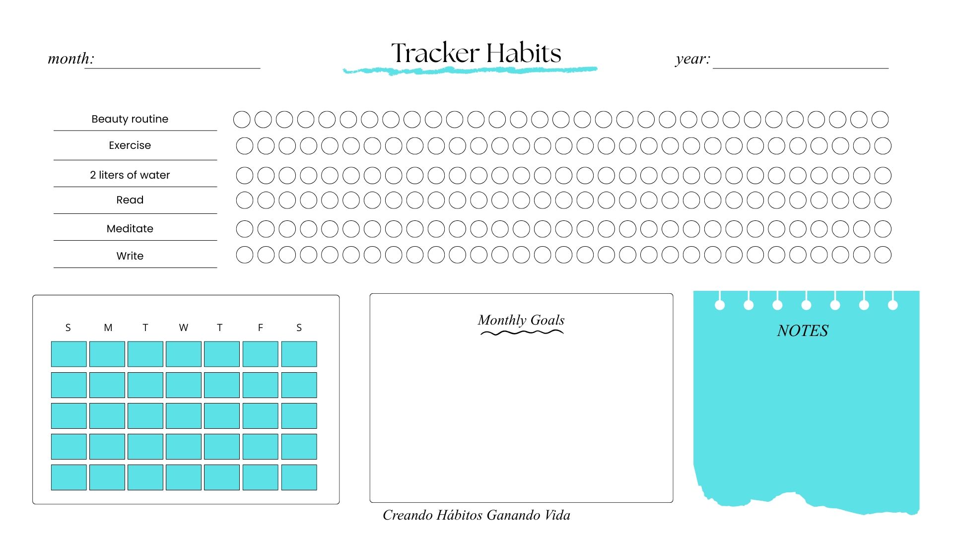 Habit Tracker – Sky Blue Edition