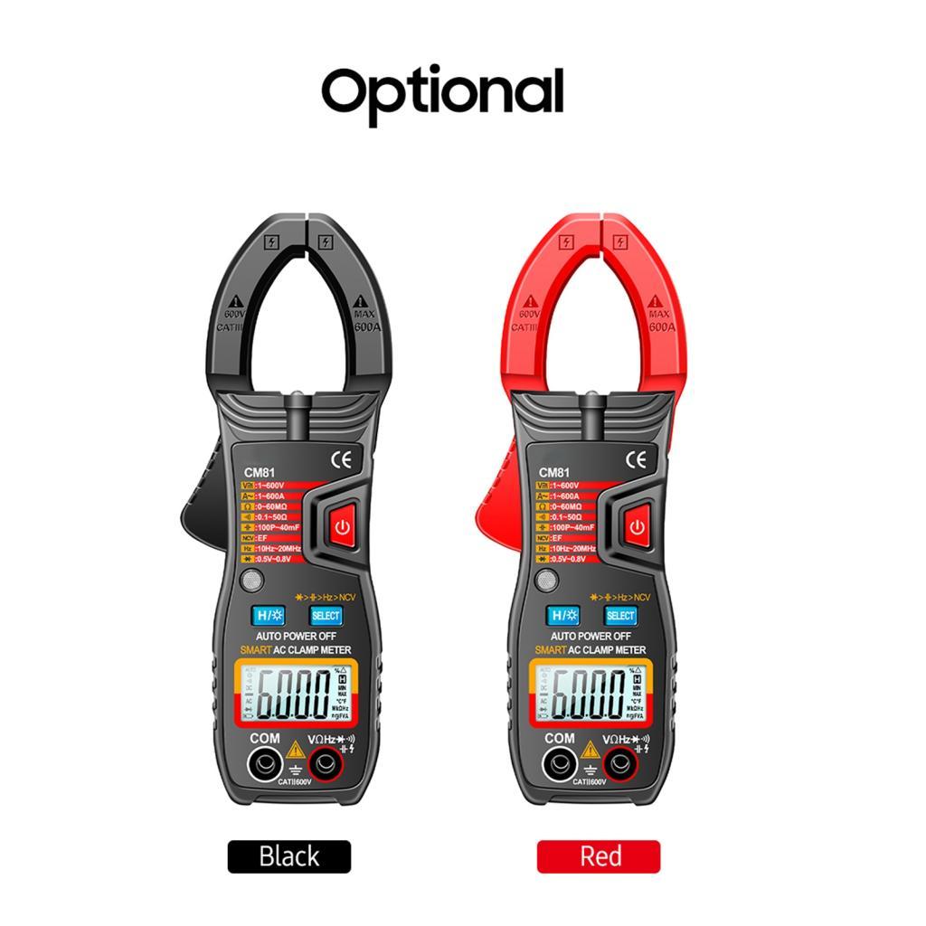 CM81 Smart AC Clamp Meter Tipo Multímetro 6000 Contagens Auto Range Voltímetro 600A Amperímetro Resistência com Lanterna