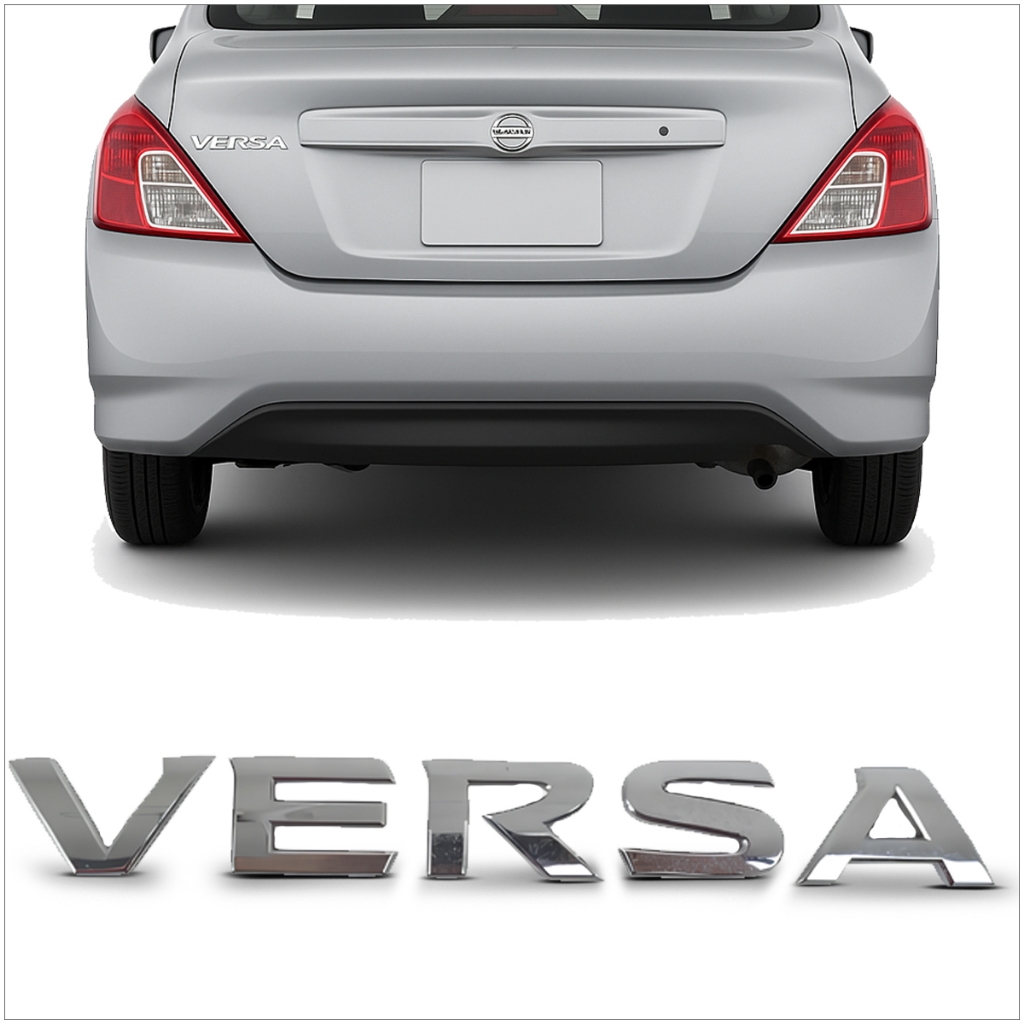 Emblema Traseiro Porta Mala Cromado VERSA 2011 2012 2013 2014 2015 2016 2017 2018 2019 2020 A 2022