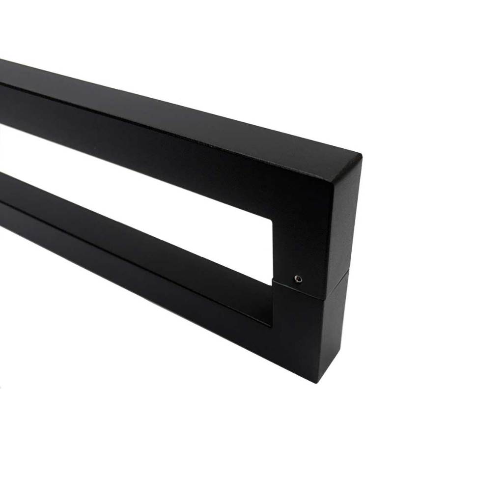 Puxador Porta Duplo Preto Fosco 60cm Inox Modelo Beauty