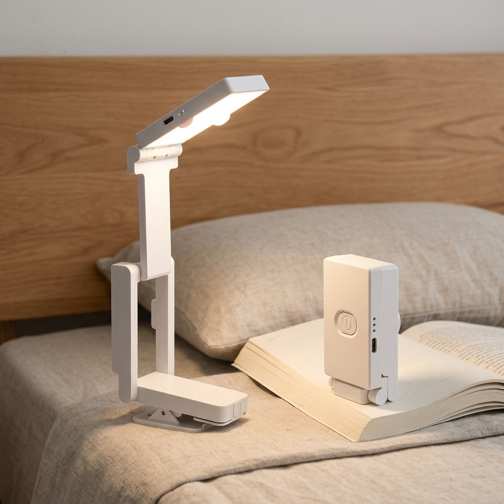 Recarregável LED Clip Reading Lamp Portátil Dobrável Proteção Para Os Olhos Luz De Mesa