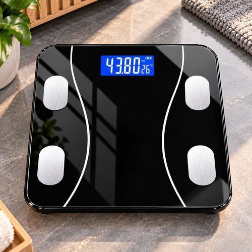 Balança Bioimpedância Digital 140kg Preta Bluetooth TOP RIO