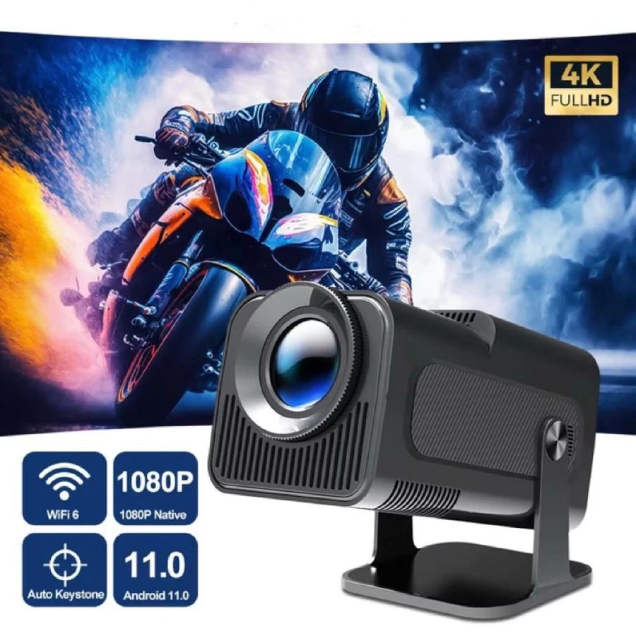 Projetor Smart HY 320  Branco Preto Original Android 11.0 Full 4K HD Bluetooth Wi-fi 6.0