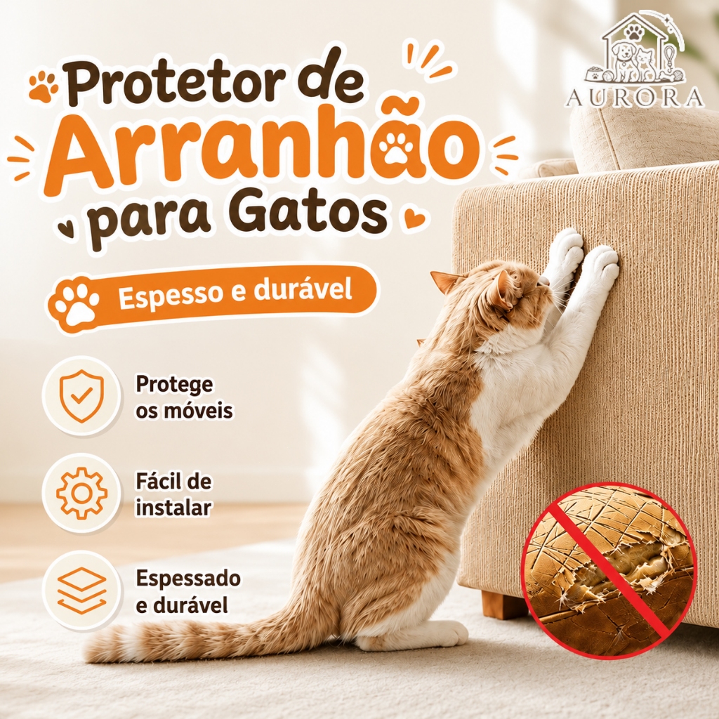 Arranhador Adesivo Grande Premium para Gatos Protetor de Sofá e Cama Box 50*100cm