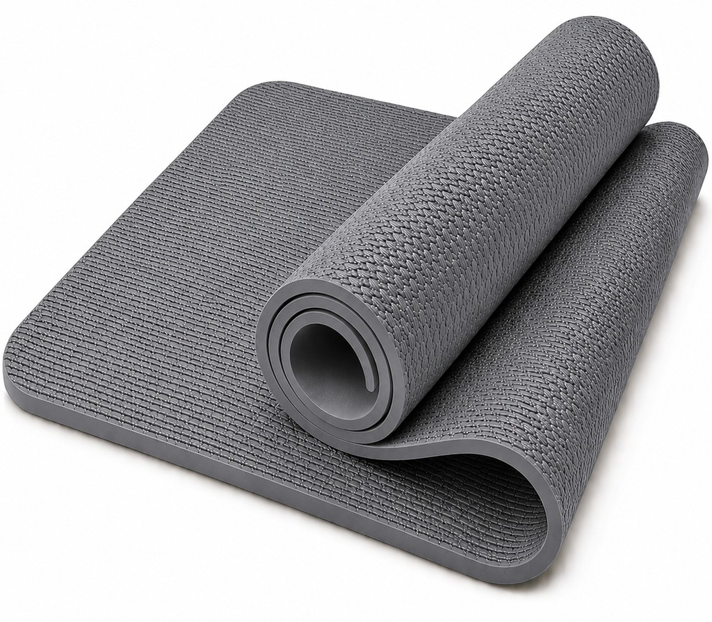 Tapete Pilates Yoga Alongamento Exercícios 60cm x 100cm EVA Premium Espessura 10mm  Cor Cinza