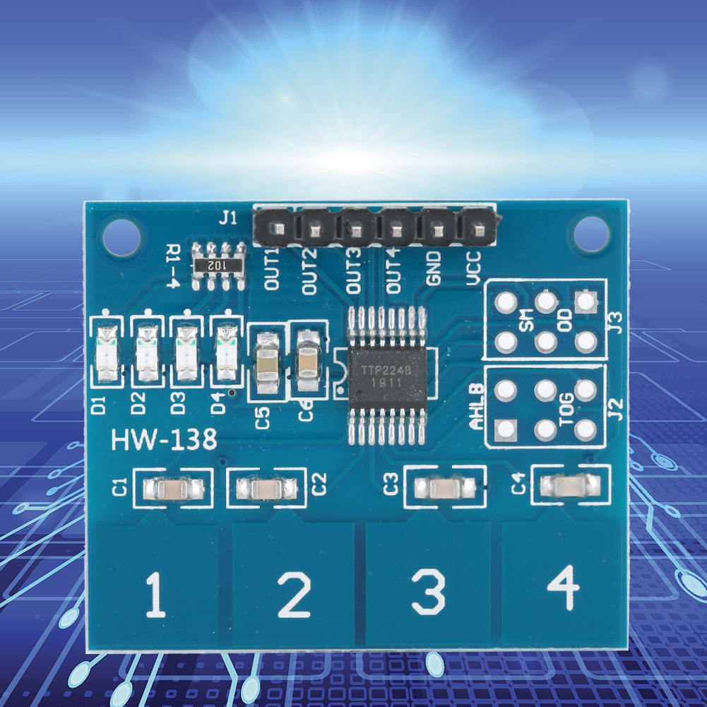 toolmallux.br-SIP 5Pcs Touch Switch Module TTP224 Capacitivo 4 Canais Sensor Digital Equipamento Elétrico