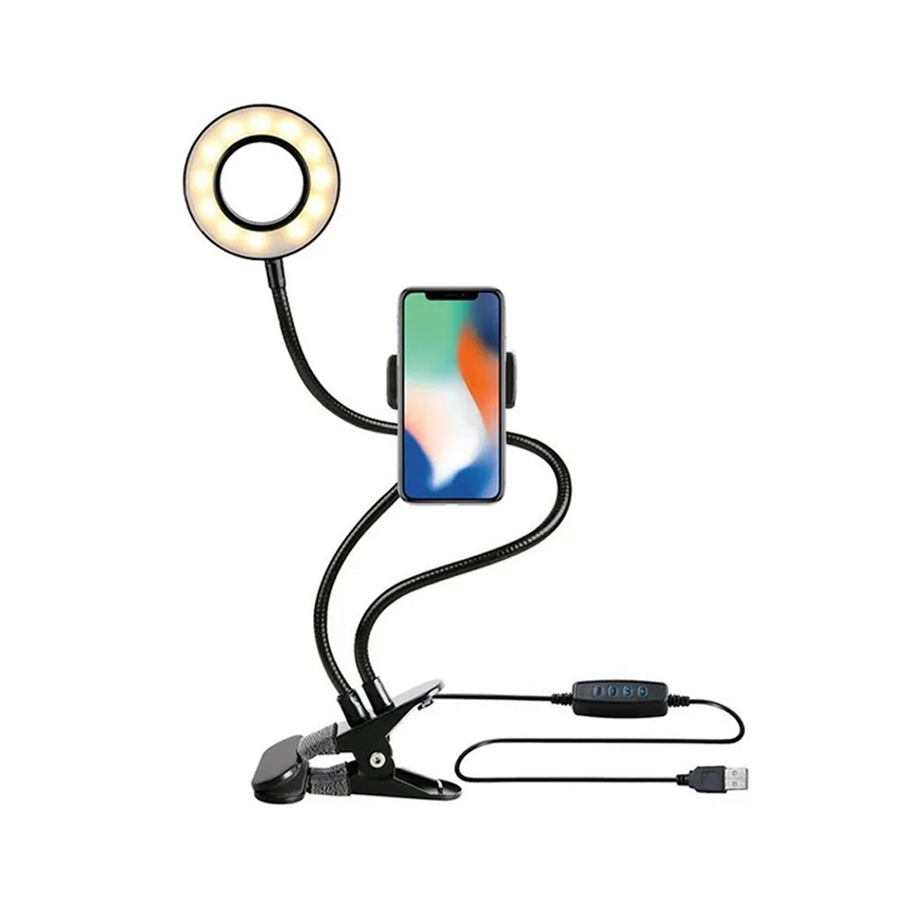 Iluminador Led Ring Light Suporte Celular Presilha RESPO5175
