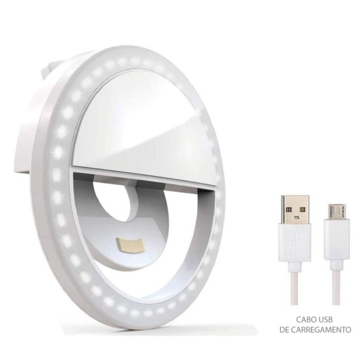 Ring Light Clip Selfie com LED para Celular Universal
