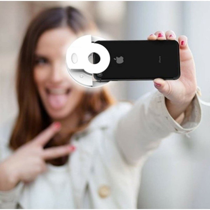 Ring Light Clip Selfie com LED para Celular Universal