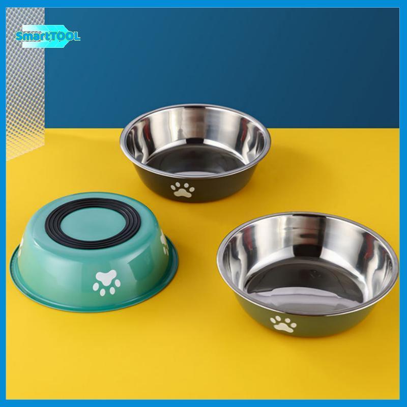 LKBG > Base De Silicone Antiderrapante , Tigela De Aço Inoxidável Para Animais De Estimação , Design De Impressão De Pat