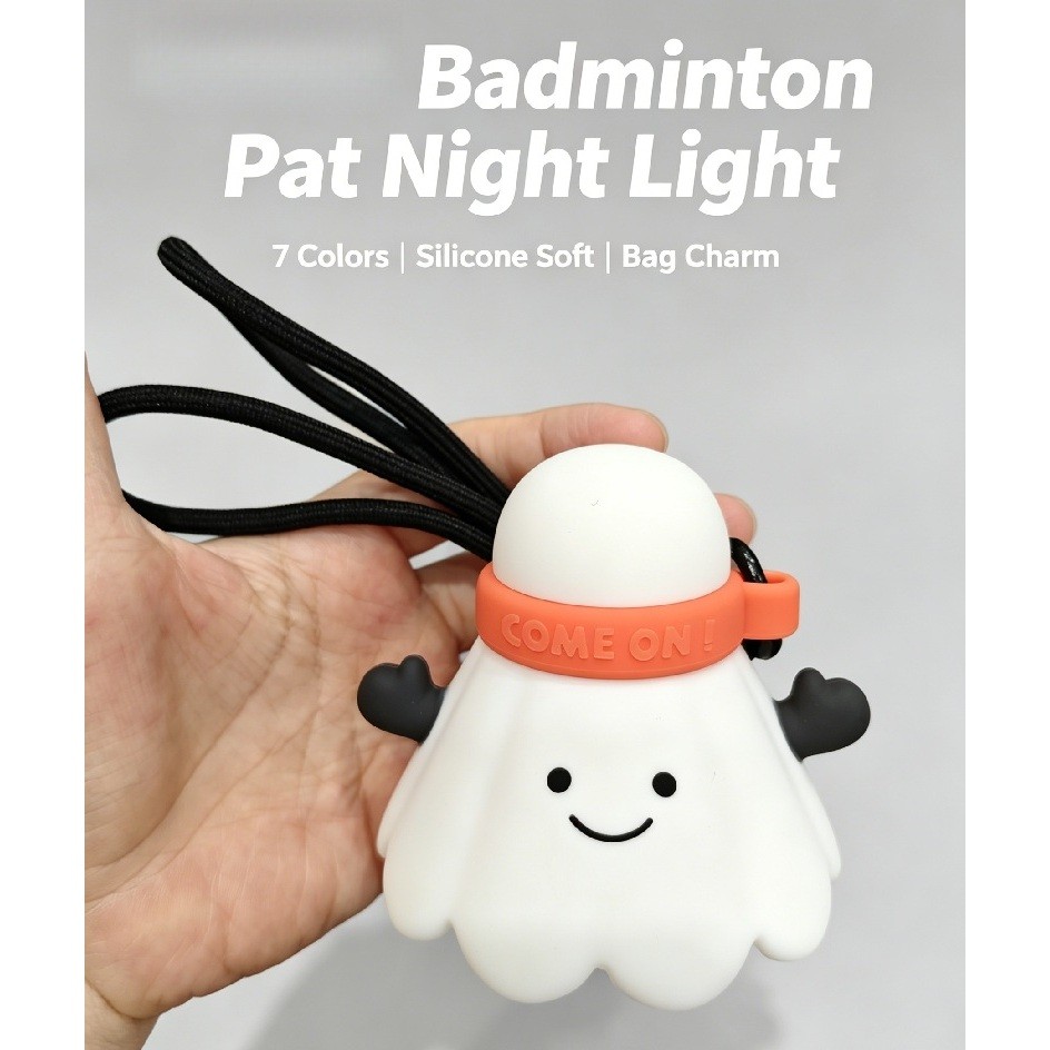 Badminton Pat Night Light Mochila Silicone 7 Cores LED Lâmpada Bolsa Charme Brinquedo Para Alívio Do Estresse