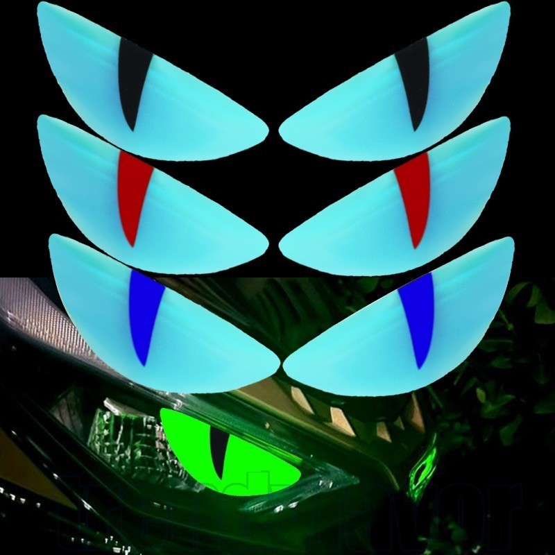 1/2/3Pair Luminous Devil's Eye Car Sticker-Adesivos De Decoração À Prova D'água Para Corpo De Motocicleta Motocicletas V
