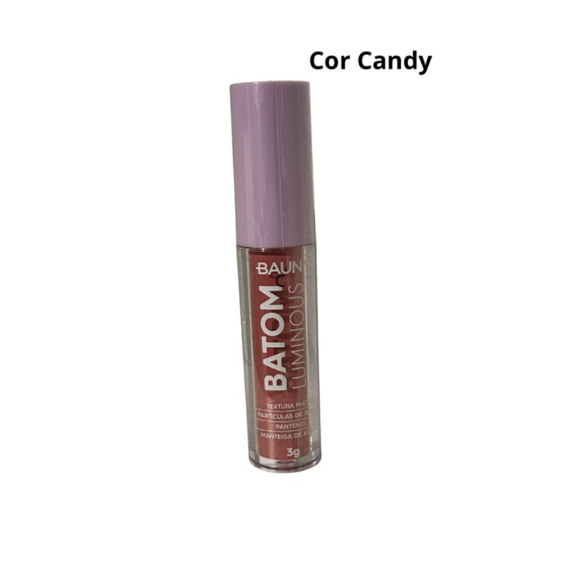 Batom e sombra Luminous Bauny- cor candy e natural luminous