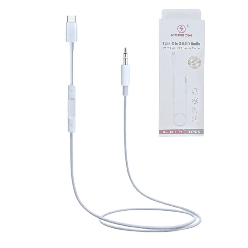 Cabo Auxiliar Tipo-C P2 3.5mm AUX Audio de 1 Metro Kapbom KA-1415-TY