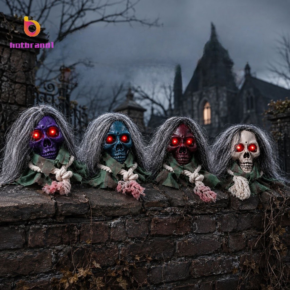 Andando Crânio Halloween Prop Horror Decoração Abóbora Fantasma Pendurado ABS Ao Ar Livre Indoor Festa Estatueta
