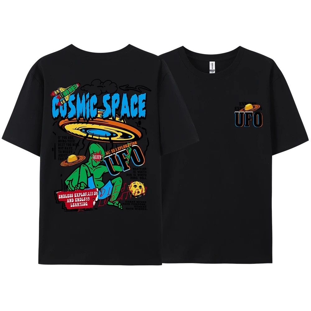 Camiseta Estampa Nas Costas Cosmic Space ET Moderno Streetwear Novo!