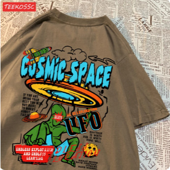 Camiseta Masculina Estampa Nas Costas Cosmic Space ET Moderno - Camisa 100% Algodão - Envio Imediato - Spyke Shop