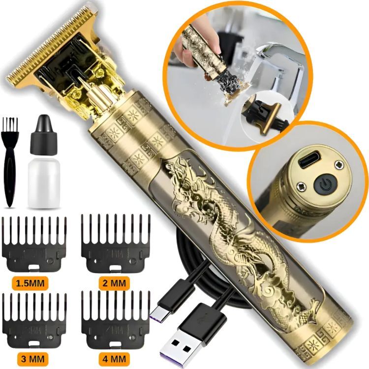 Máquina de Cortar Cabelo Profissional de FERRO Motor Turbo - Bateria Longa -Sem Fio -KIT COMPLETO!
