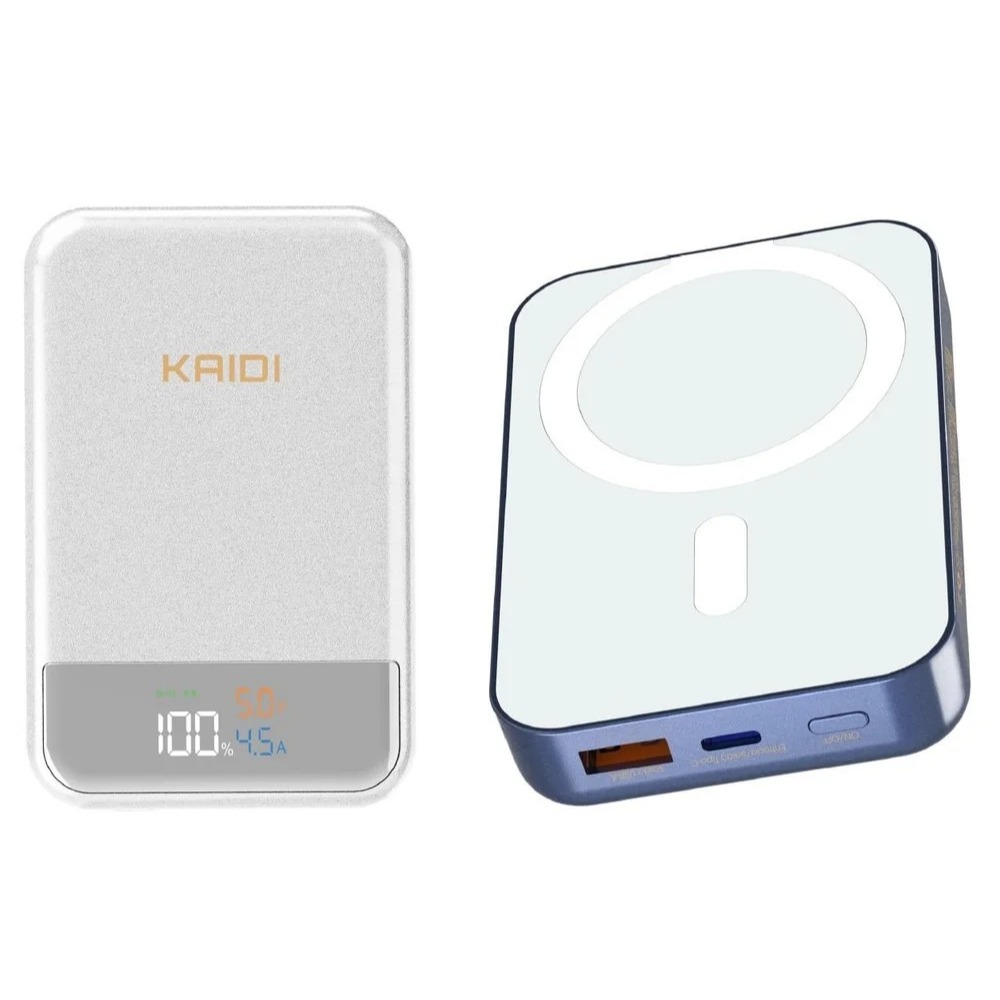 Power Bank Kaidi 10000mAh com Carregamento Magnético Magsafe