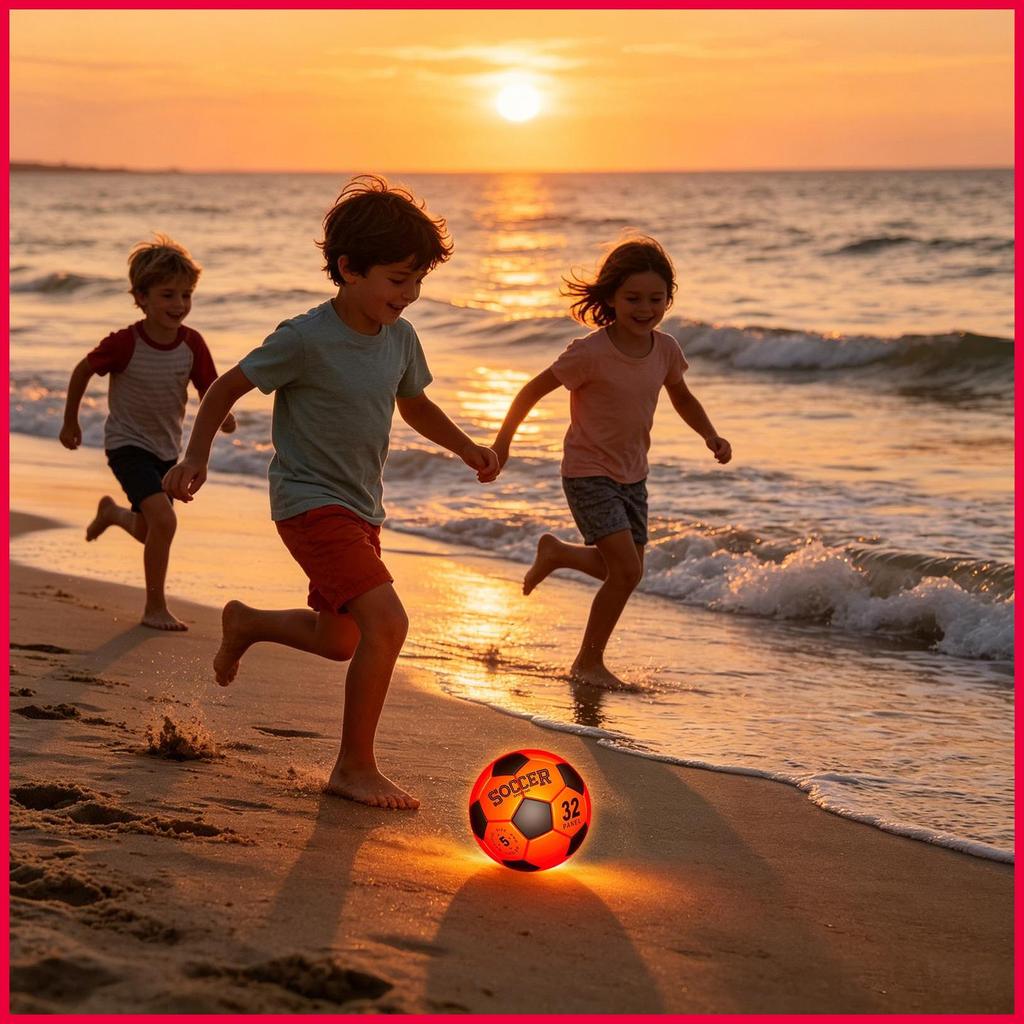 Bola De Futebol Brilhante Legal No 5 Recarregável LED Light-Up Para Idade 8-15 Meninos Crianças Adolescentes Adultos Ao
