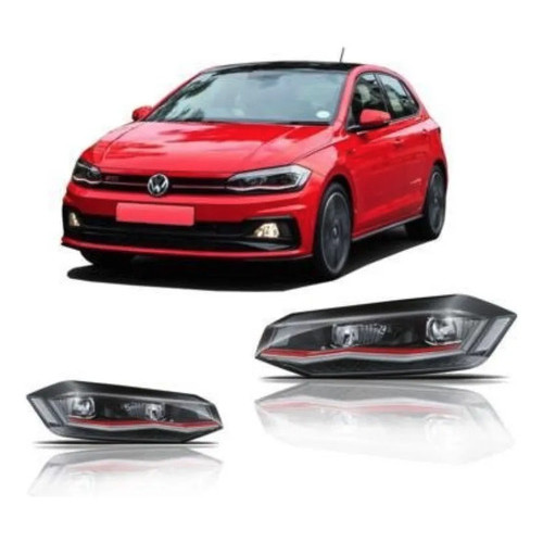 Farol Led Projetor Polo Mk6 Gti Red 2017 A 2022