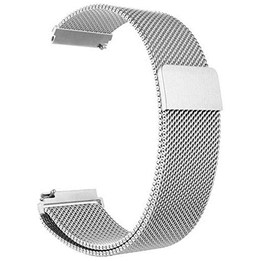 Pulseira Extra Metal Milanês Magnética 20MM Amazfi Bip Bip Lite Bip 2 - Prata