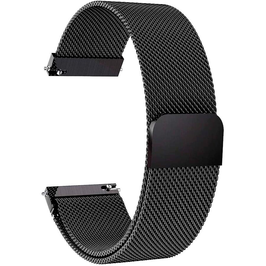 Pulseira Extra Metal Milanês Fecho Magnético 20MM Amazfi Bip Bip Lite Bip 2 - Preta