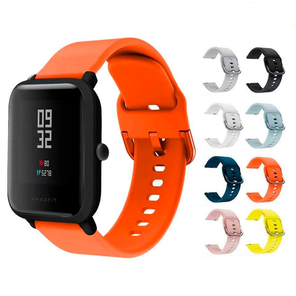Pulseira De 20mm Compativel Com Amazfit Bip S Lite A1823 De Silicone ajustável Macia
