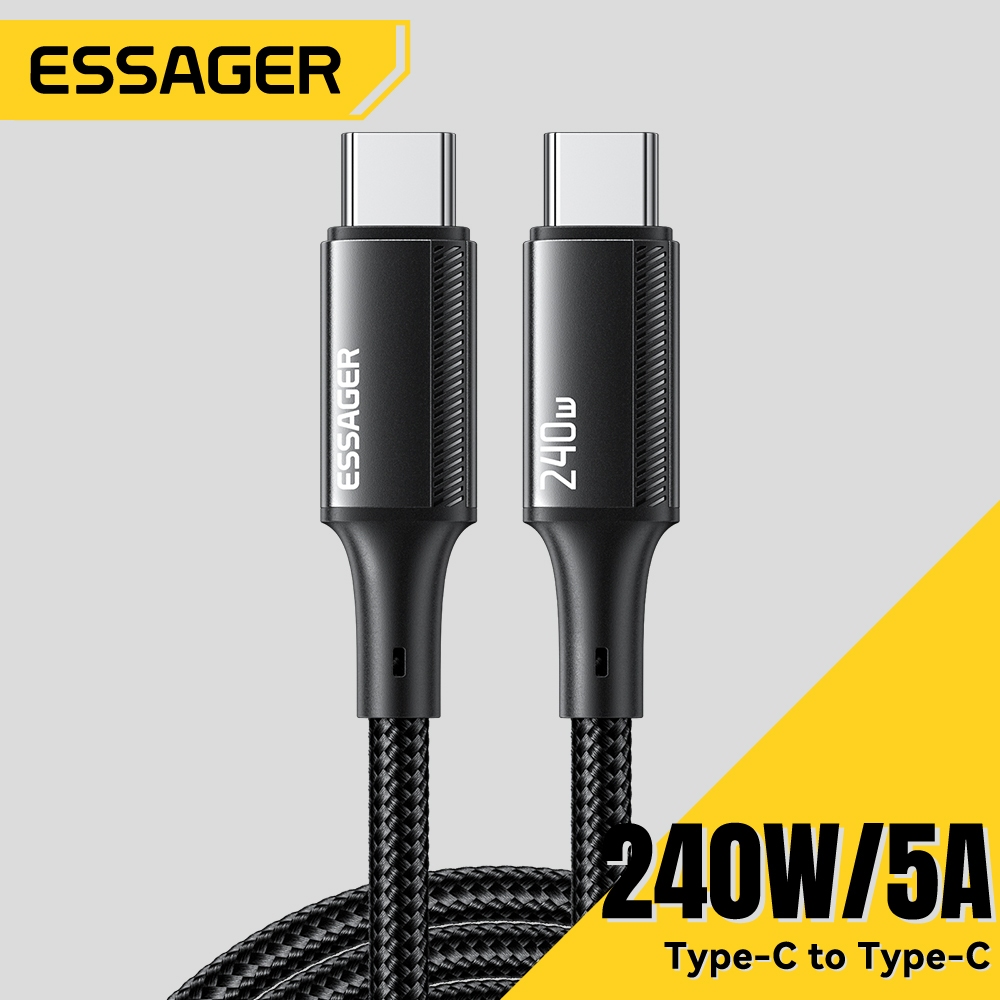 Essager Cabo Tipo-C para Tipo-C 240w com Chip E-Marker para Xiaomi ip1 5