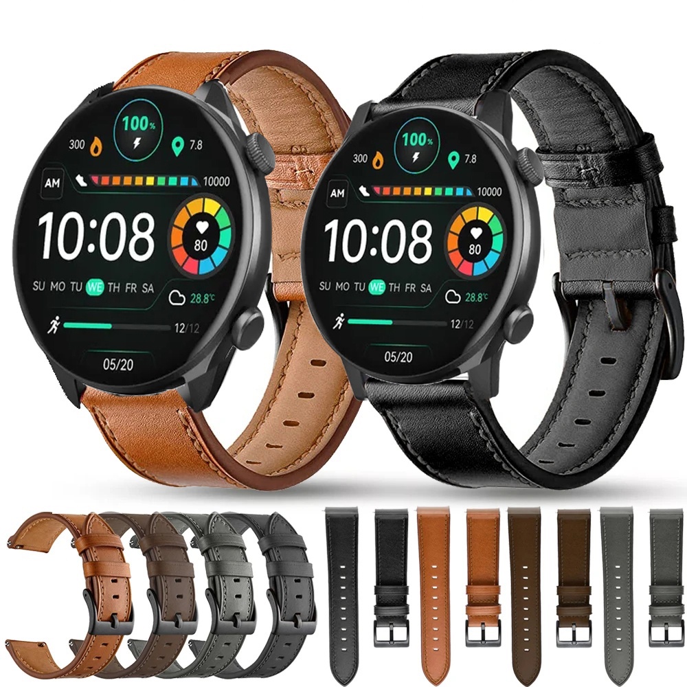 Pulseira De 22mm De Couro Para HAYLOU Solar Plus RT3 Inteligente De Liberação Rápida Acessórios De Relógios Solares