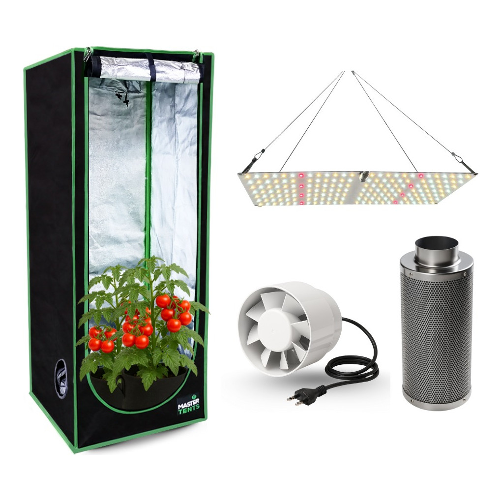 Kit Grow Indoor Completo com Estufa de Cultivo LED 65w Deep Red Exaustor e Filtro de Carvão