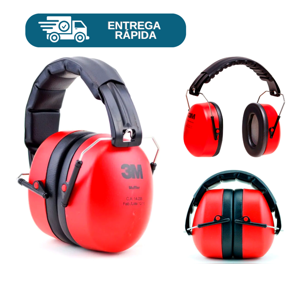 Abafador De Ruídos 3M Pomp Muffler Protetor Auricular Auditivo Tipo Concha 20db