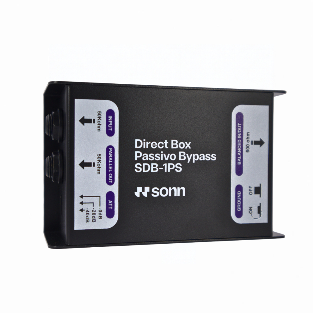 Direct Box Passivo 1 Canal Sonn SDB-1PS Profissional Ground Lift Atenuador 0dB -20dB -40dB Para Guitarra Baixo Teclado