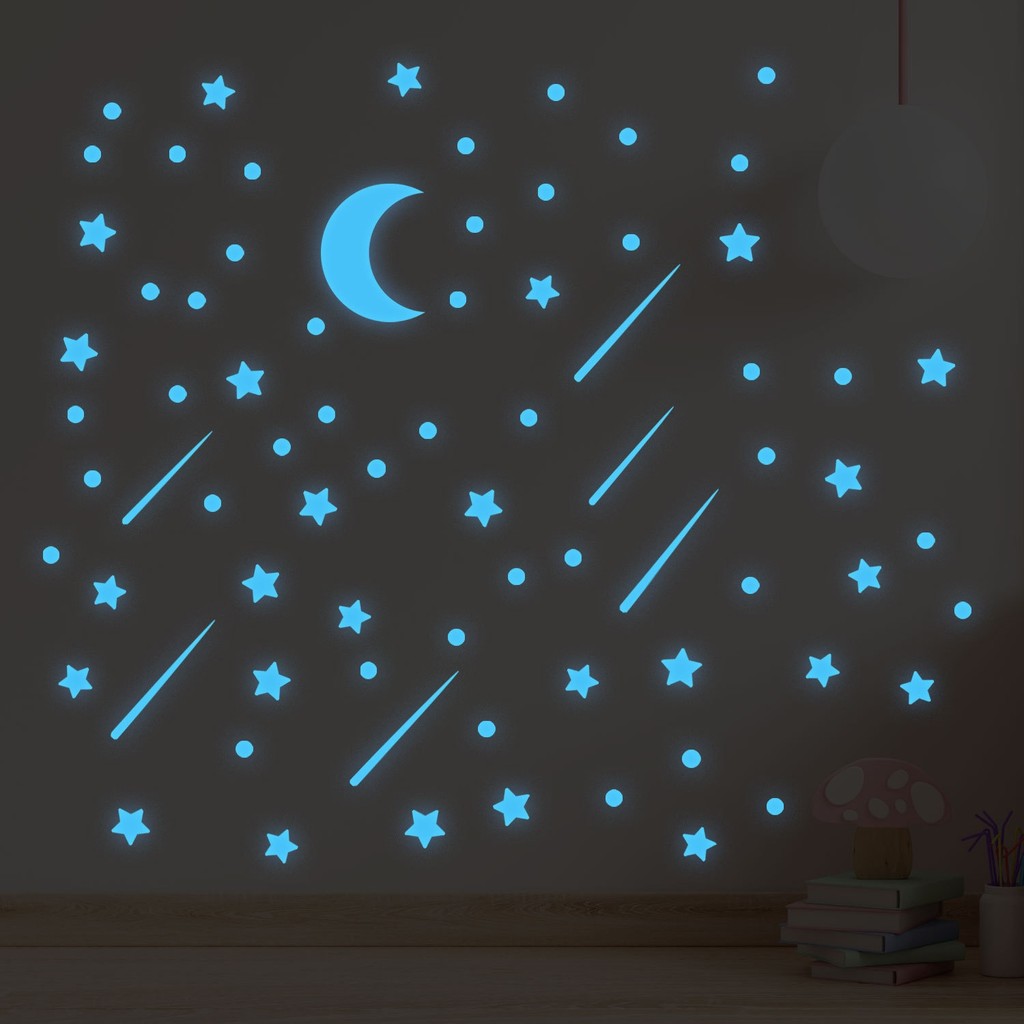 21 Pcs Adesivo De Lua Brilhante Grande Fixo Fácil De Aplicar Brilho Noturno Duradouro Atmosfera