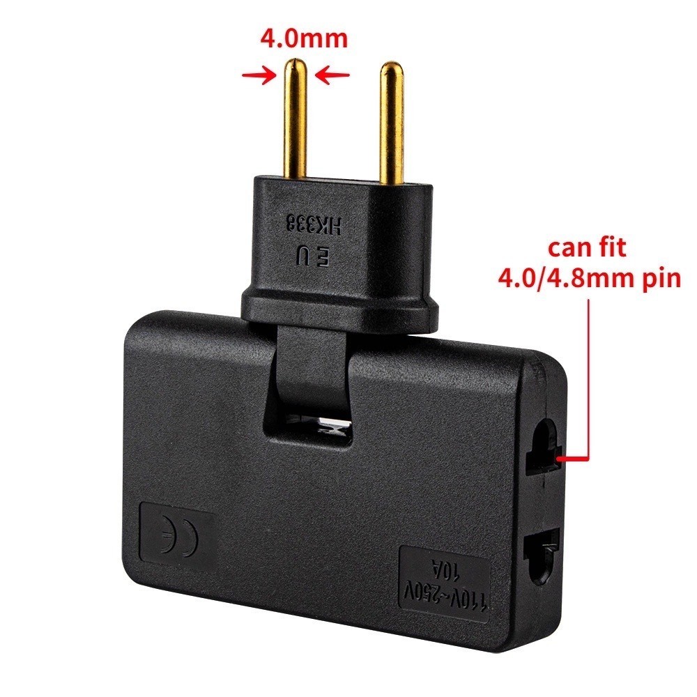 Adaptador de extensão de tomada de energia 3 em 1, conversor de tomada de telefone móvel ajustável com rotação de 180