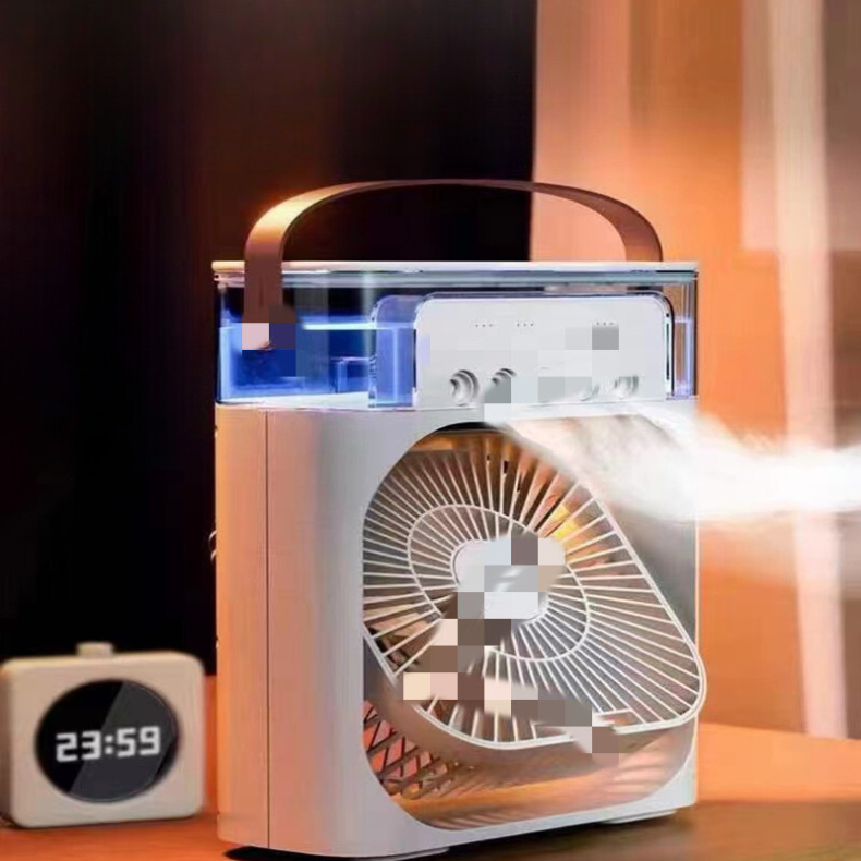 Refrigerador De Ar Ventilador Umidificador Portátil C Led TIPO-C USB Rotação em 180°