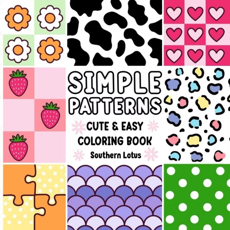 Kit 53 Desenhos para Colorir: Folhas Soltas com Ilustrações do Livro Simple Patterns!