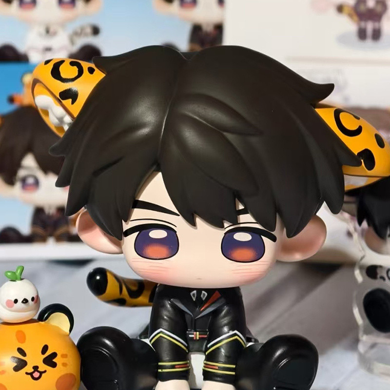 Love and Deep Space Caleb Cute Mini Figure with Tiger Pattern Design PVC Doll cake decoration, room decoration gift
