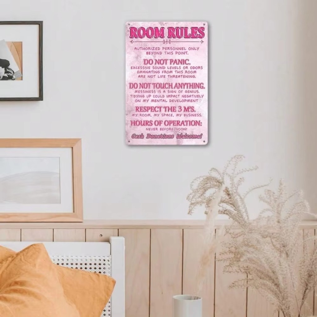 Oláyoung Bonito Preppy Tin Sign Kawaii Decoração De Parede Quarto Estético Metal Art Room Gift fo